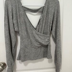 Fashion Nova Gray Knit Top